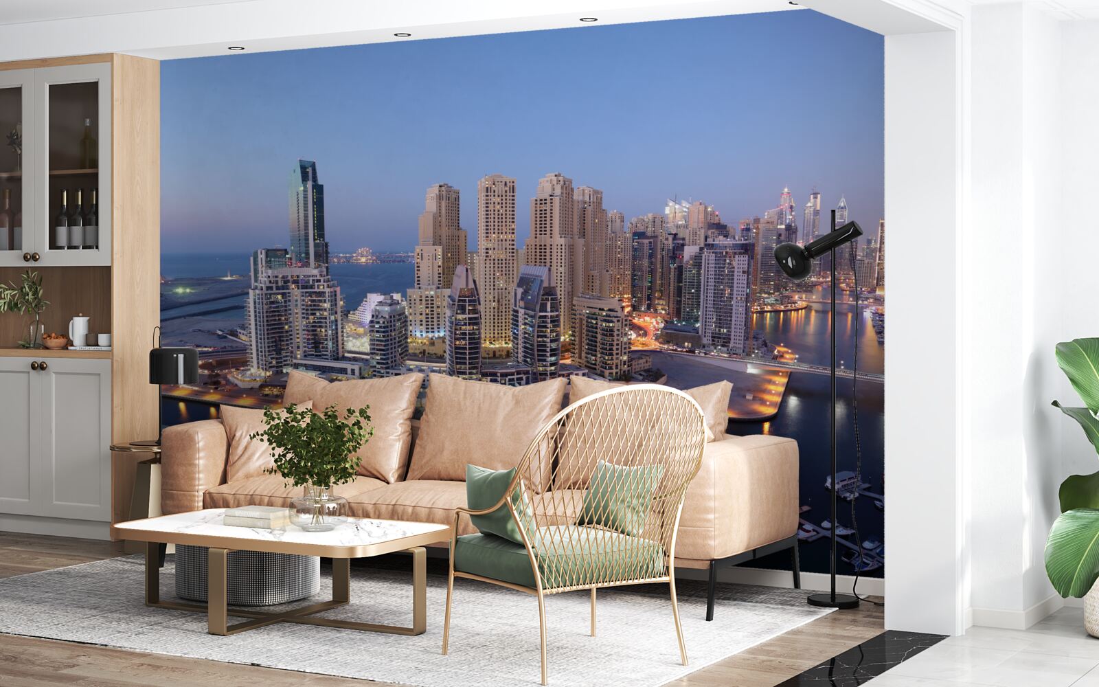 Fototapeta blížiaci sa západ slnka v meste