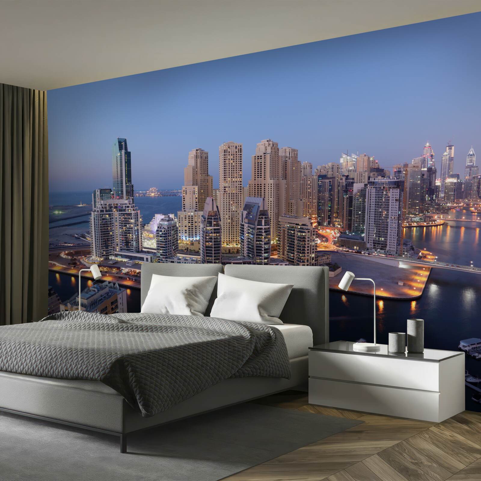 Fototapeta blížiaci sa západ slnka v meste