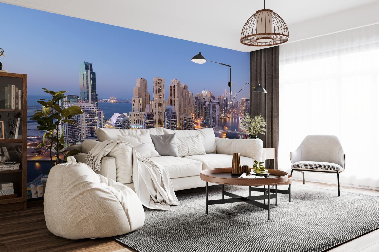 Fototapeta blížiaci sa západ slnka v meste