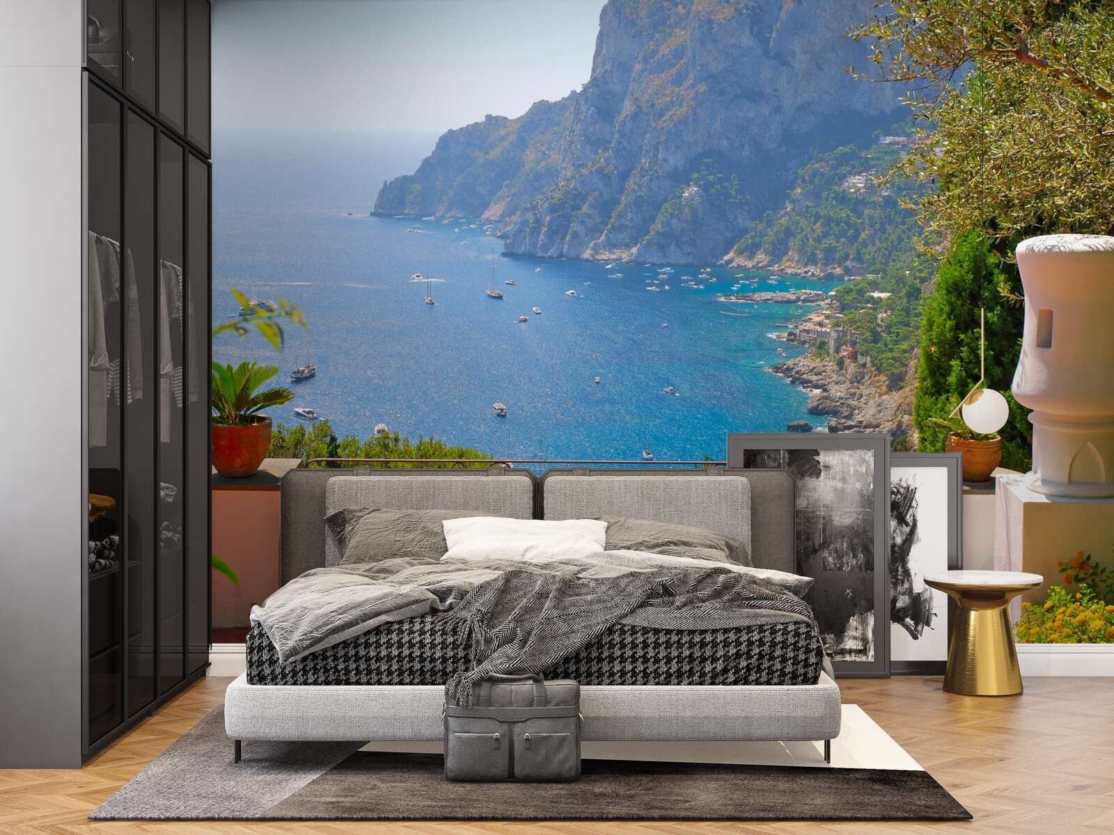 Fototapeta terasa má balkón a výhľad na oceán