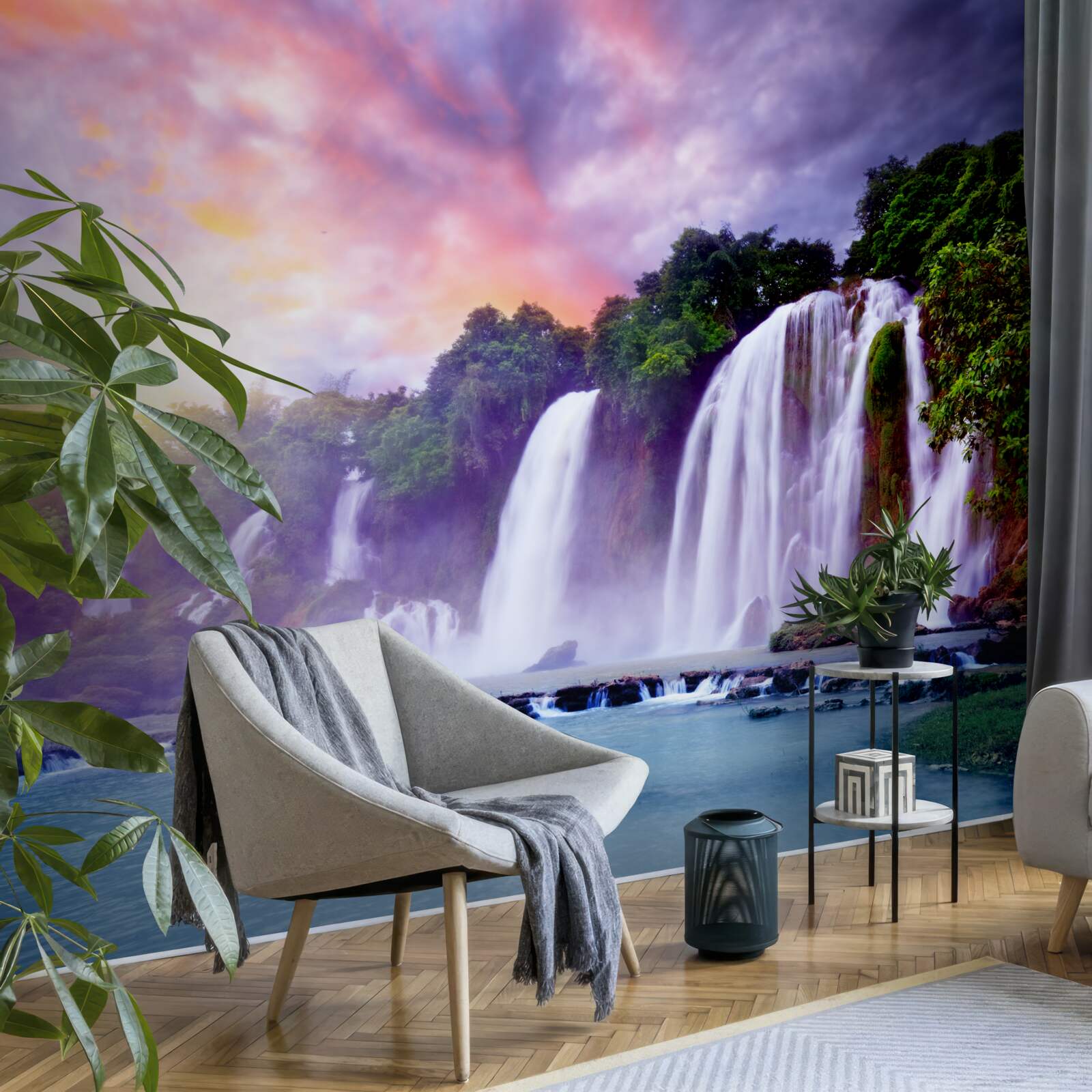 Fototapeta obrovský vodopád padá v dôsledku prepadu soli