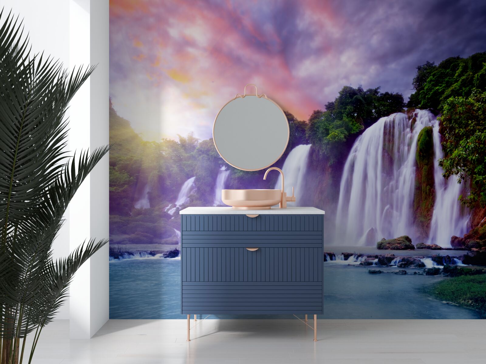 Fototapeta obrovský vodopád padá v dôsledku prepadu soli