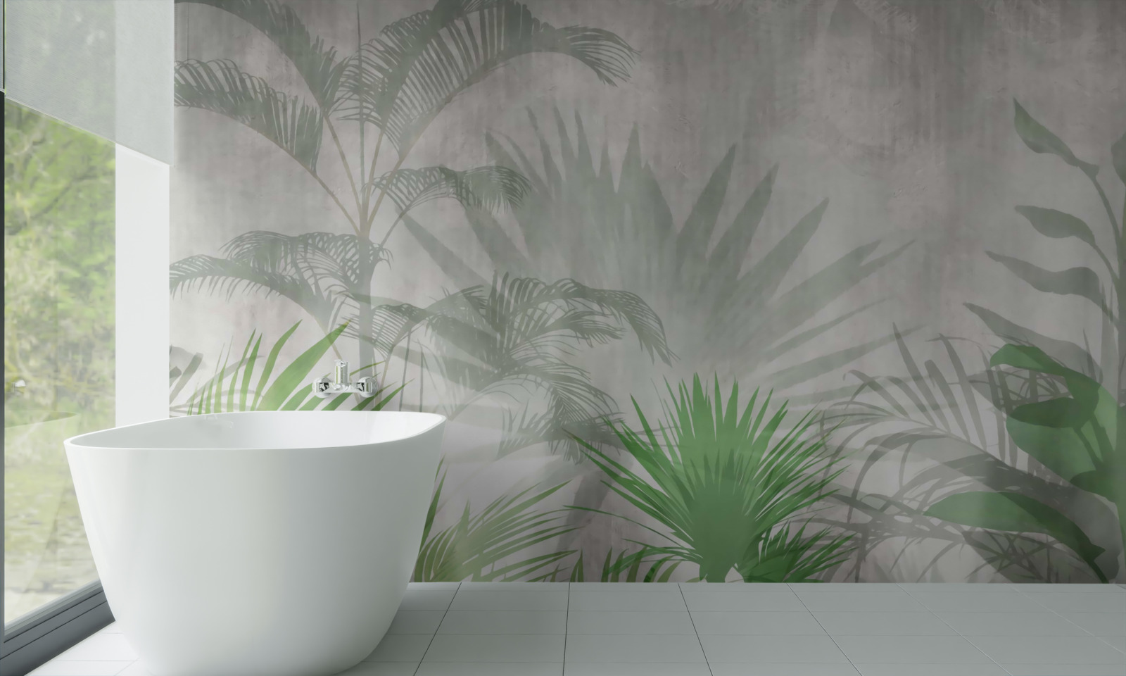 Fototapeta tropický paprade v daždi