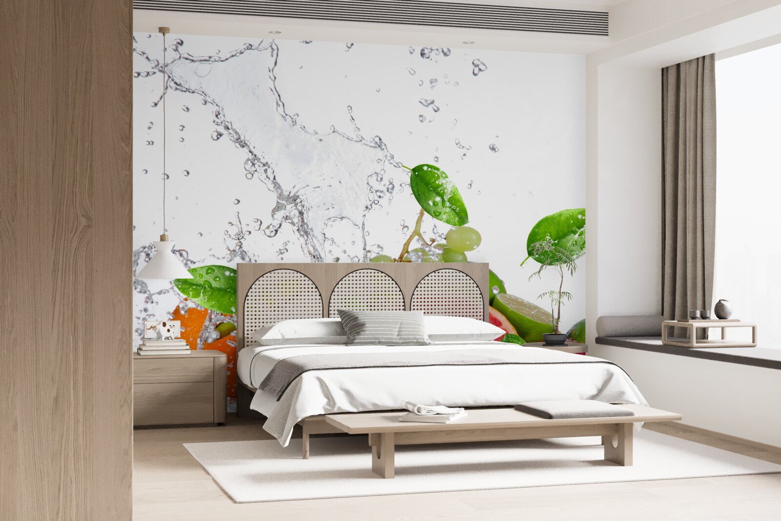 Fototapeta sezónne ovocie a kokosová voda