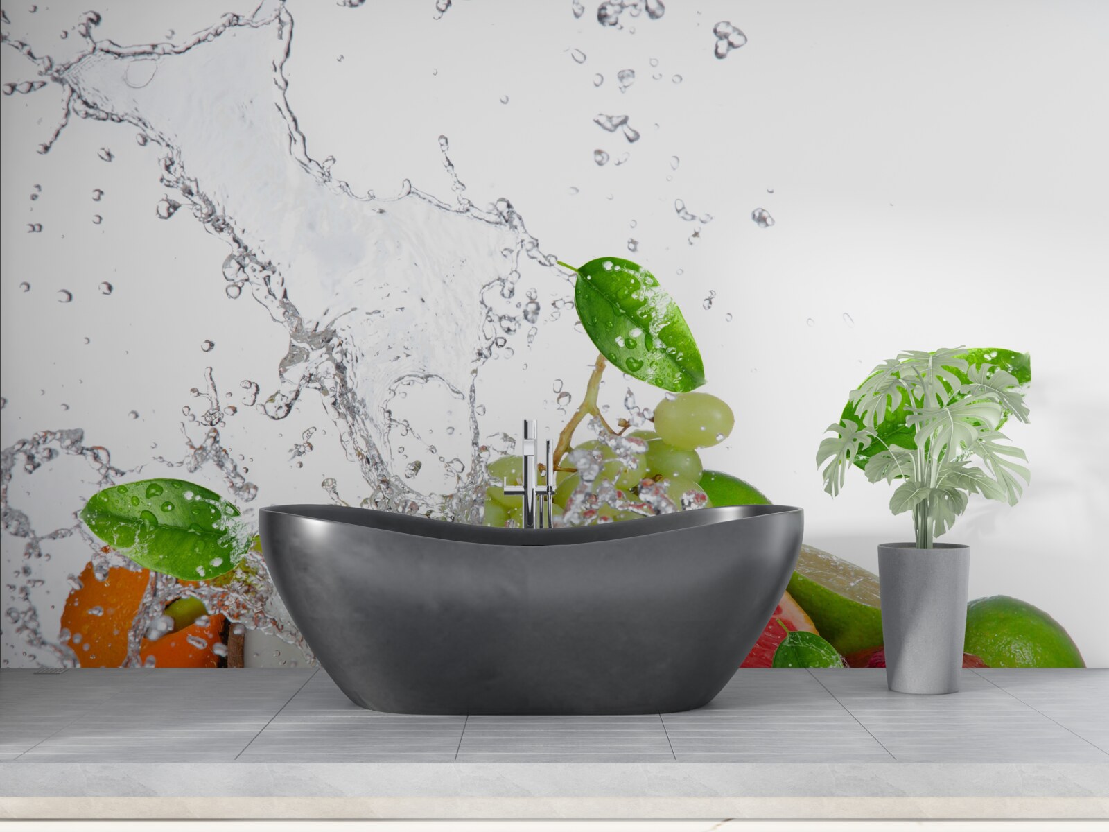 Fototapeta sezónne ovocie a kokosová voda