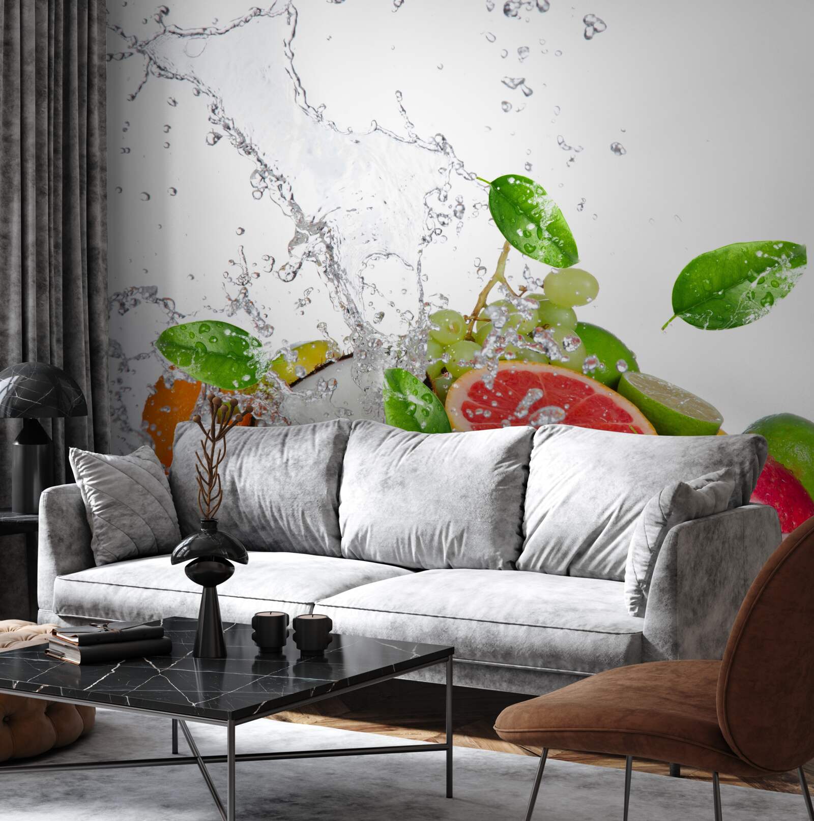 Fototapeta sezónne ovocie a kokosová voda