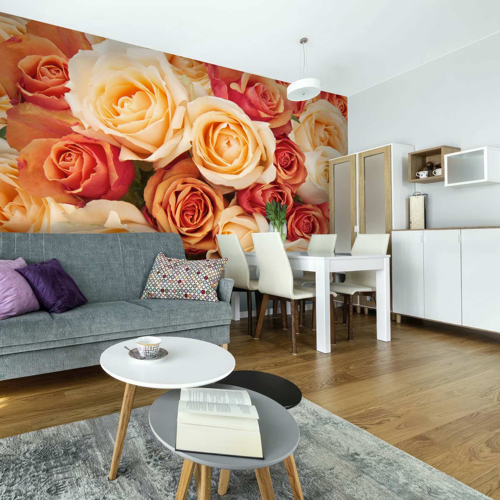 Fototapeta ruže s príjemnými farbami pre svetlé a brokátové tóny