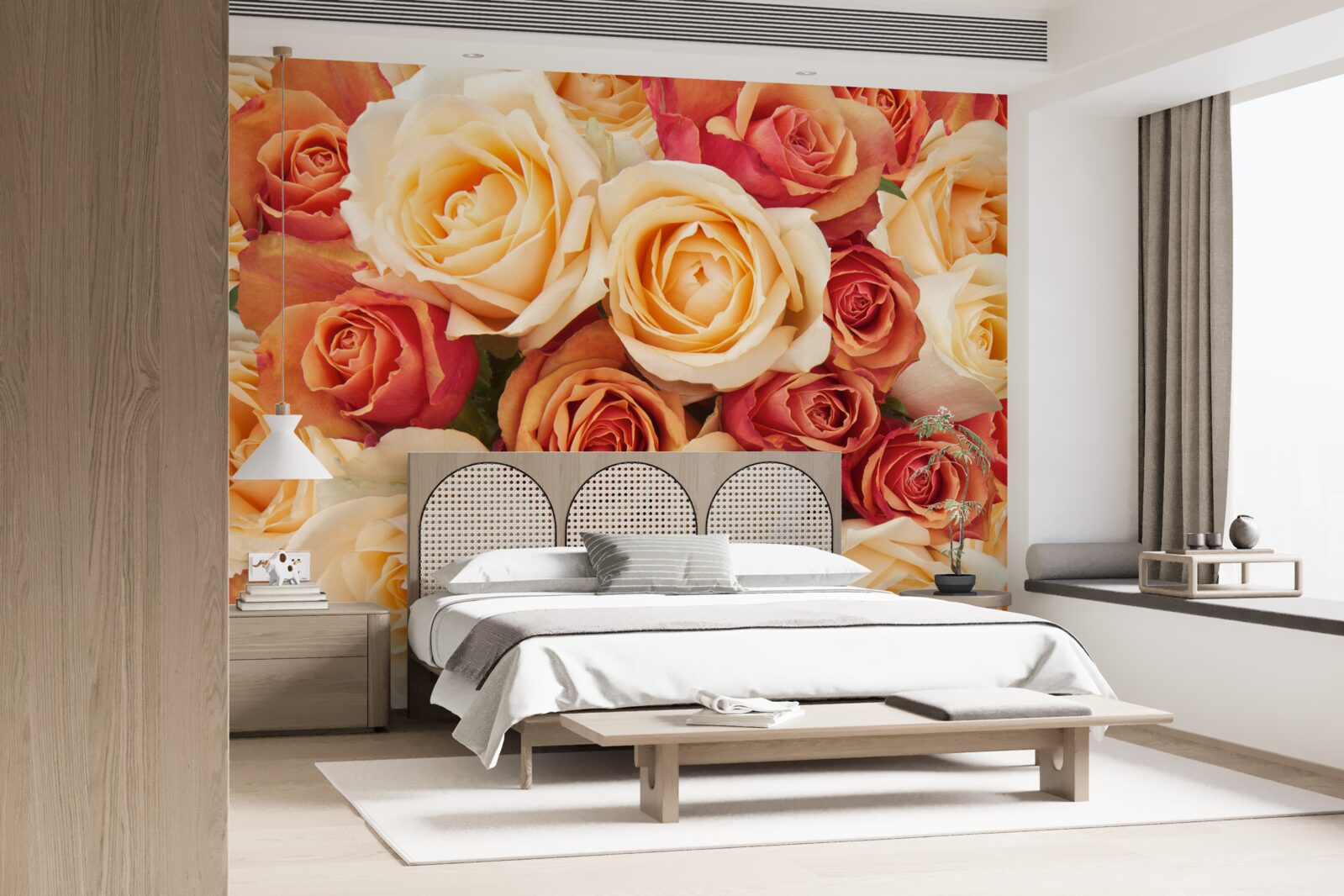 Fototapeta ruže s príjemnými farbami pre svetlé a brokátové tóny