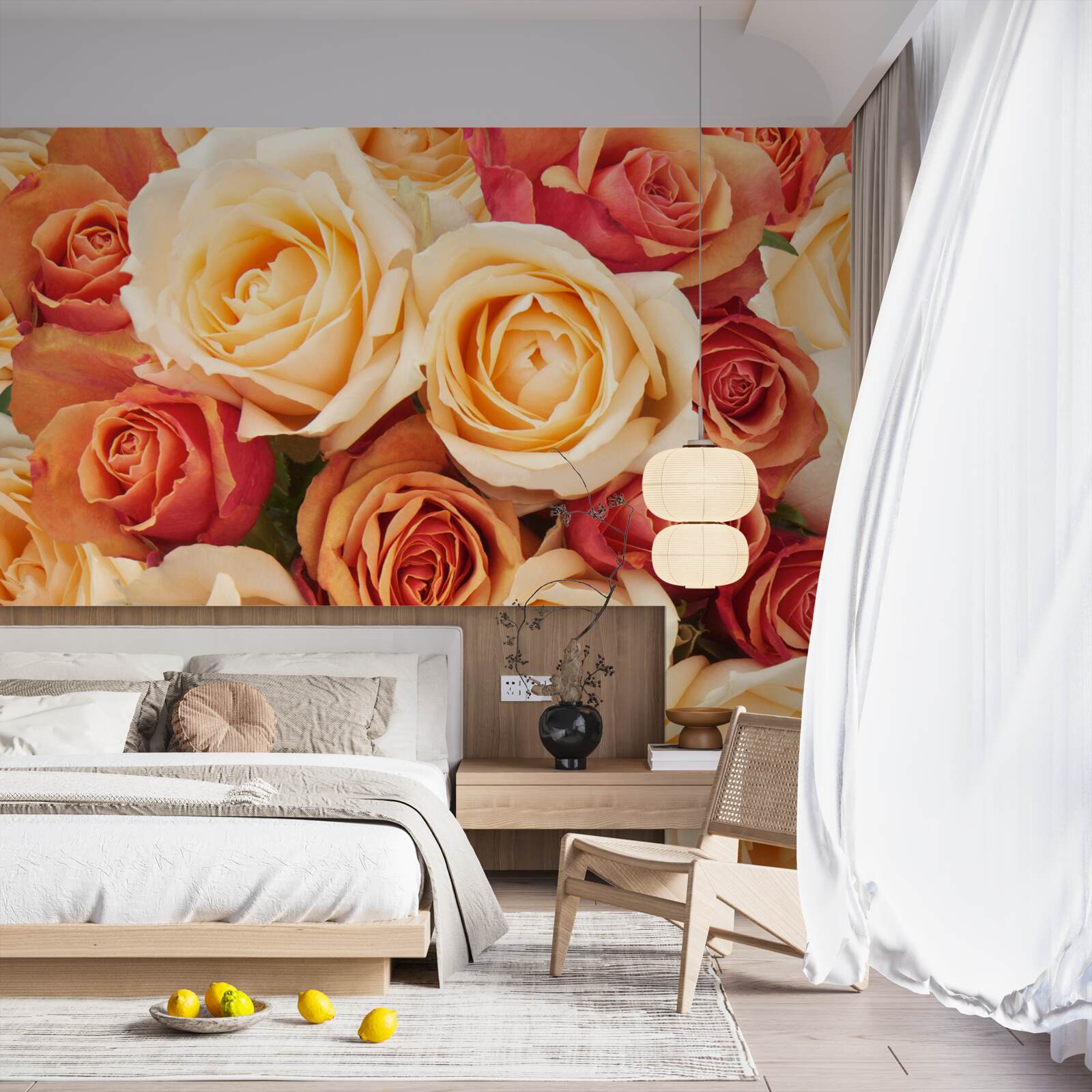 Fototapeta ruže s príjemnými farbami pre svetlé a brokátové tóny