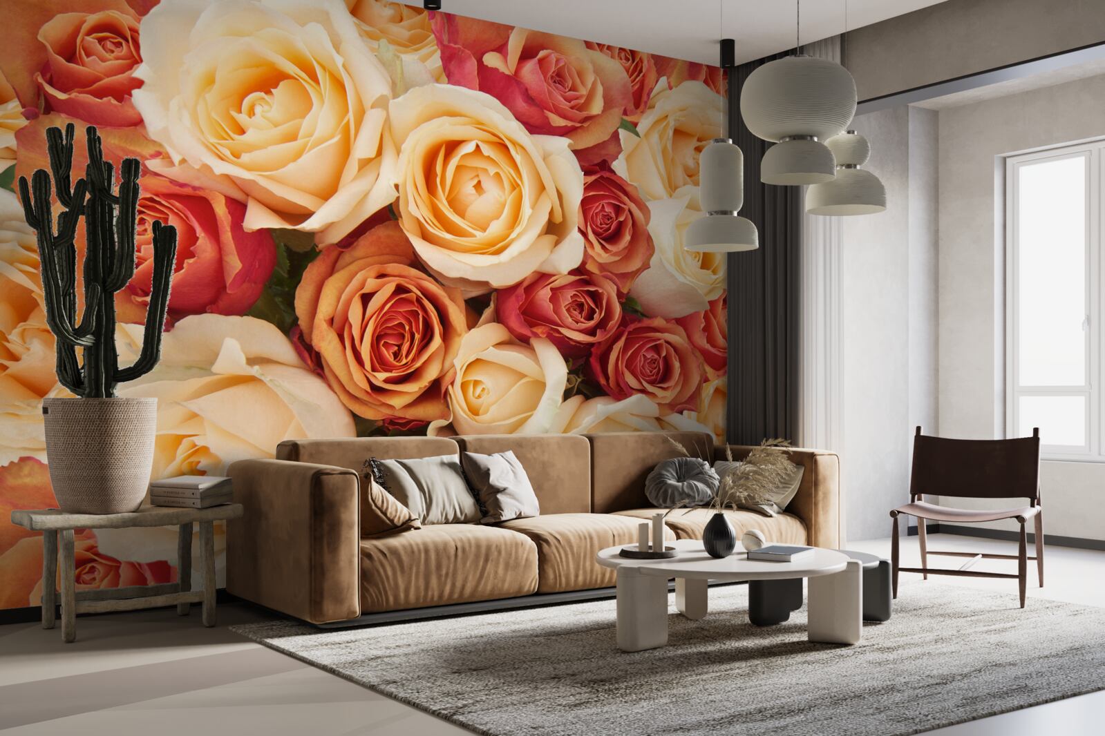 Fototapeta ruže s príjemnými farbami pre svetlé a brokátové tóny