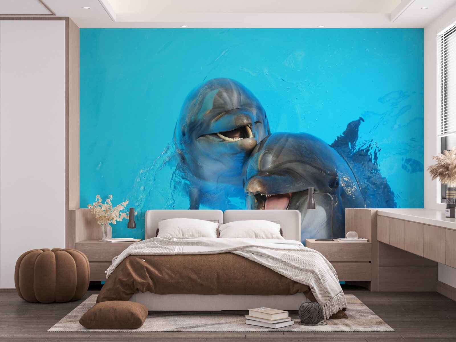 Fototapeta dva usmievavé delfíny