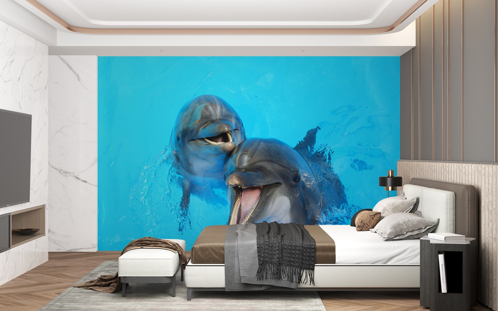 Fototapeta dva usmievavé delfíny