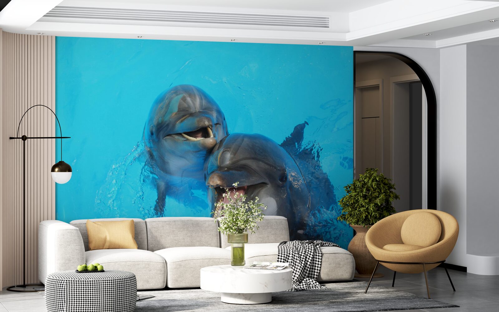 Fototapeta dva usmievavé delfíny