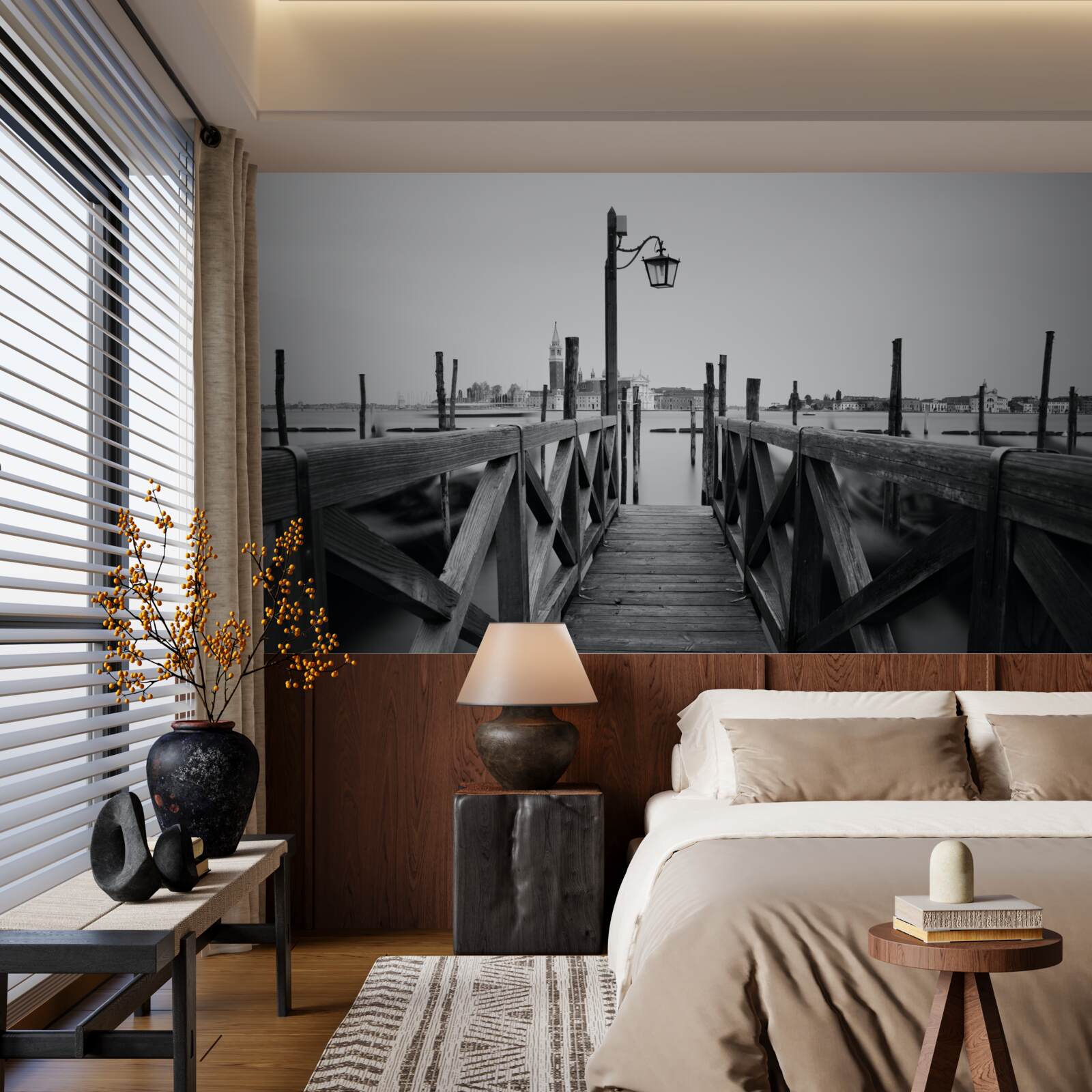 Fototapeta násyp dreva vedľa vody