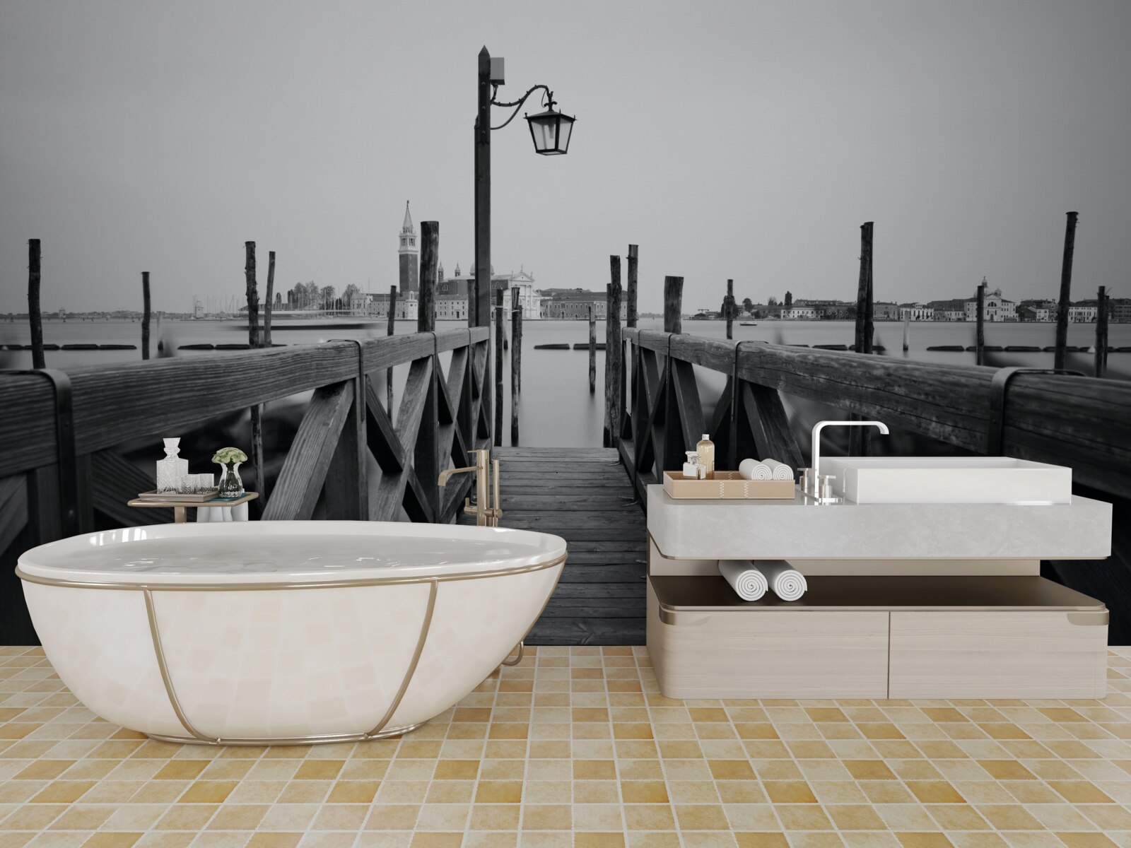 Fototapeta násyp dreva vedľa vody