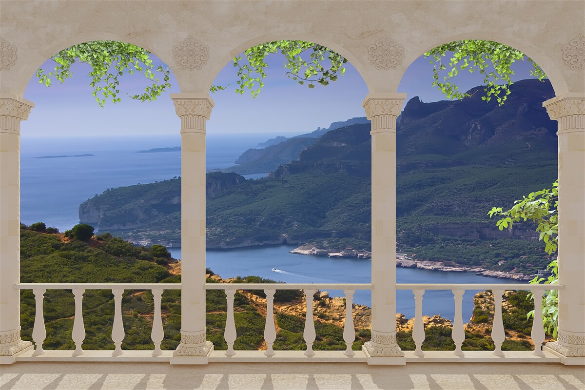 Fototapeta výhľad na krajinu z terasy