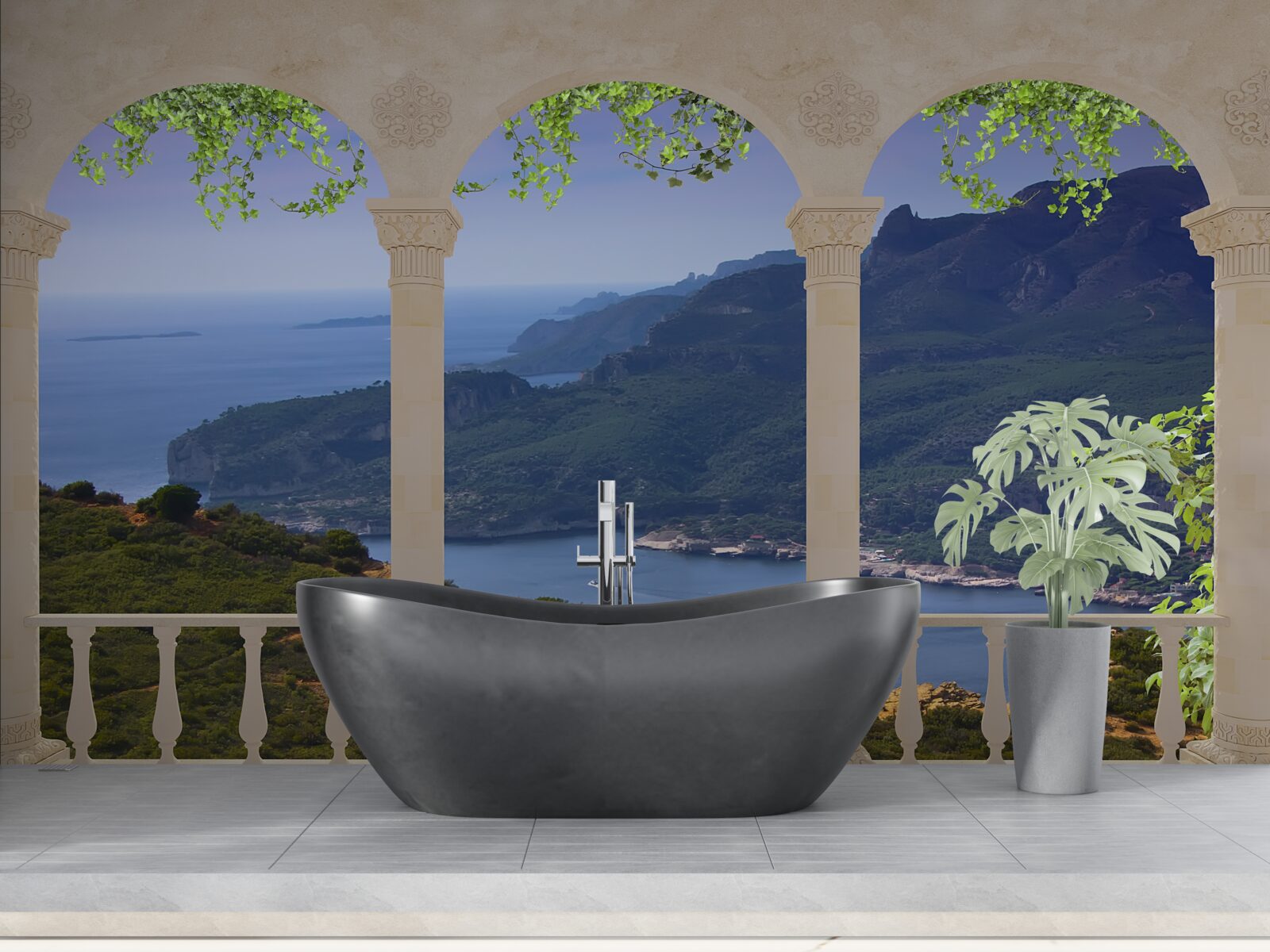 Fototapeta výhľad na krajinu z terasy