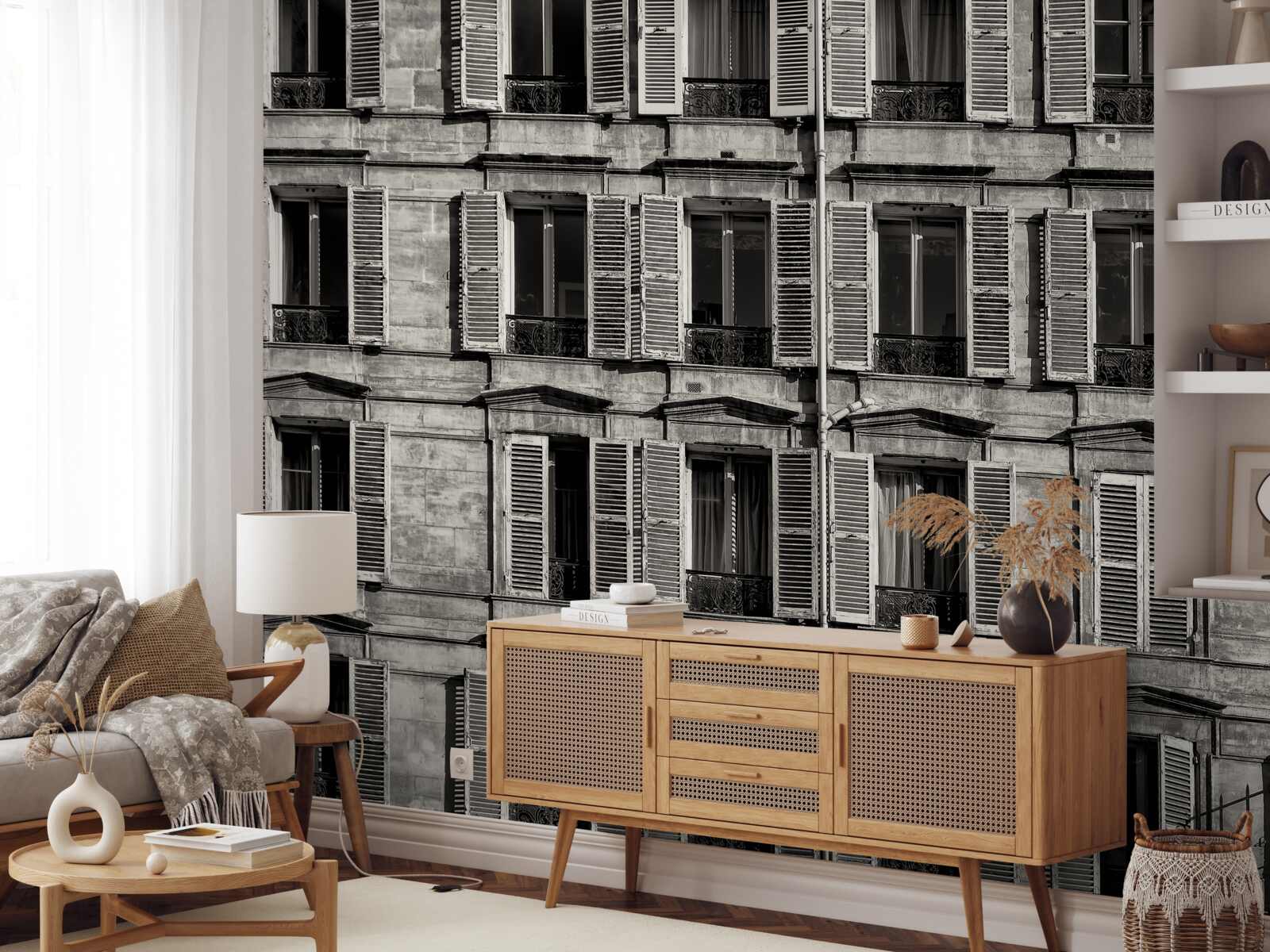 Fototapeta okenné prieduchy v čiernobielej bledej