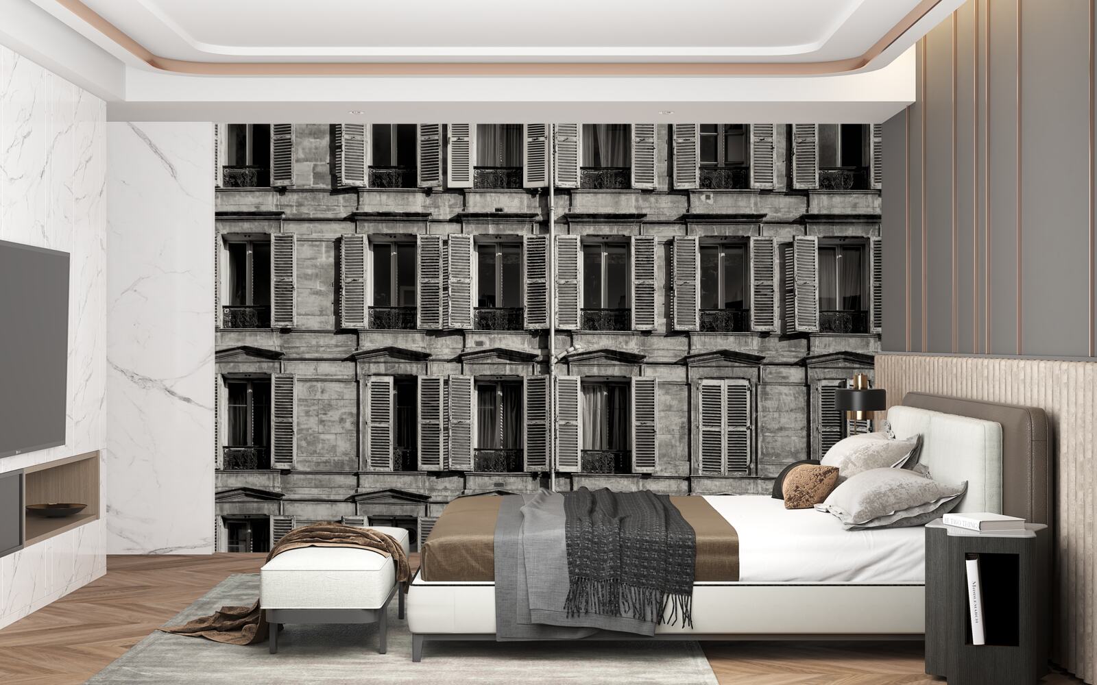 Fototapeta okenné prieduchy v čiernobielej bledej