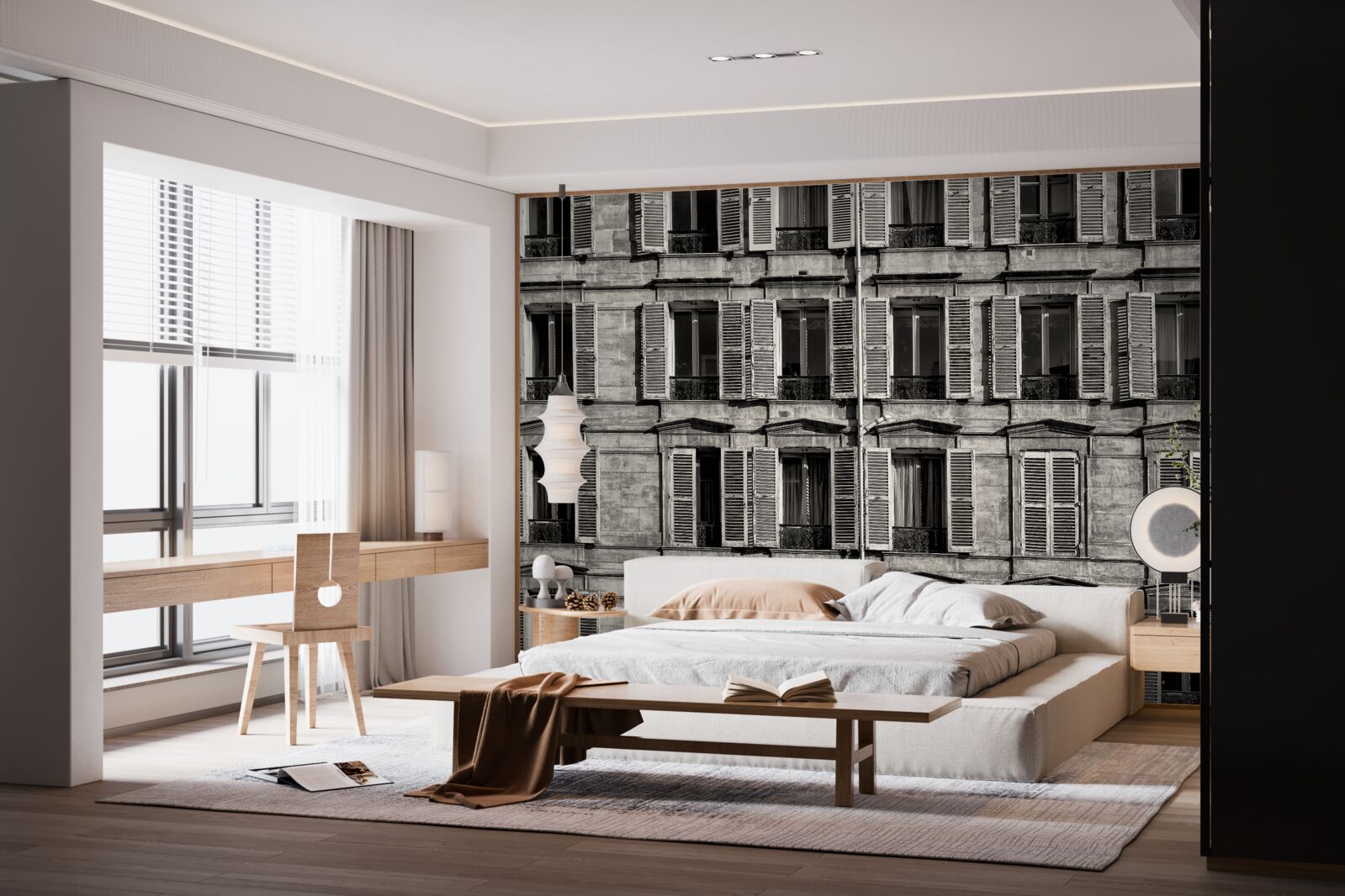 Fototapeta okenné prieduchy v čiernobielej bledej