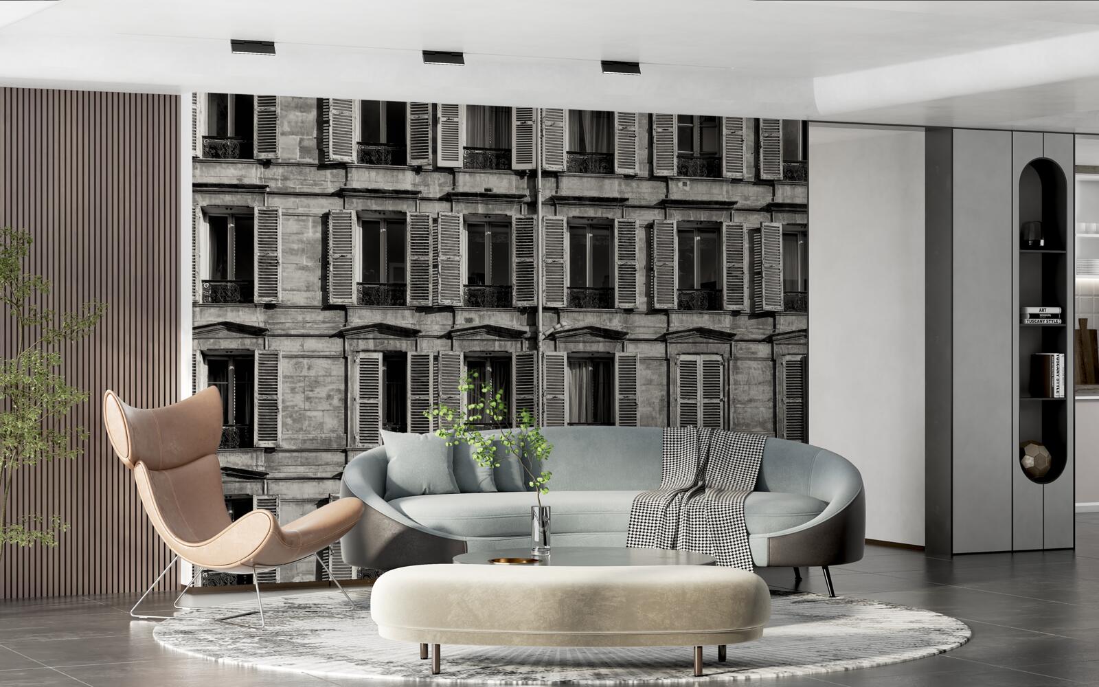 Fototapeta okenné prieduchy v čiernobielej bledej