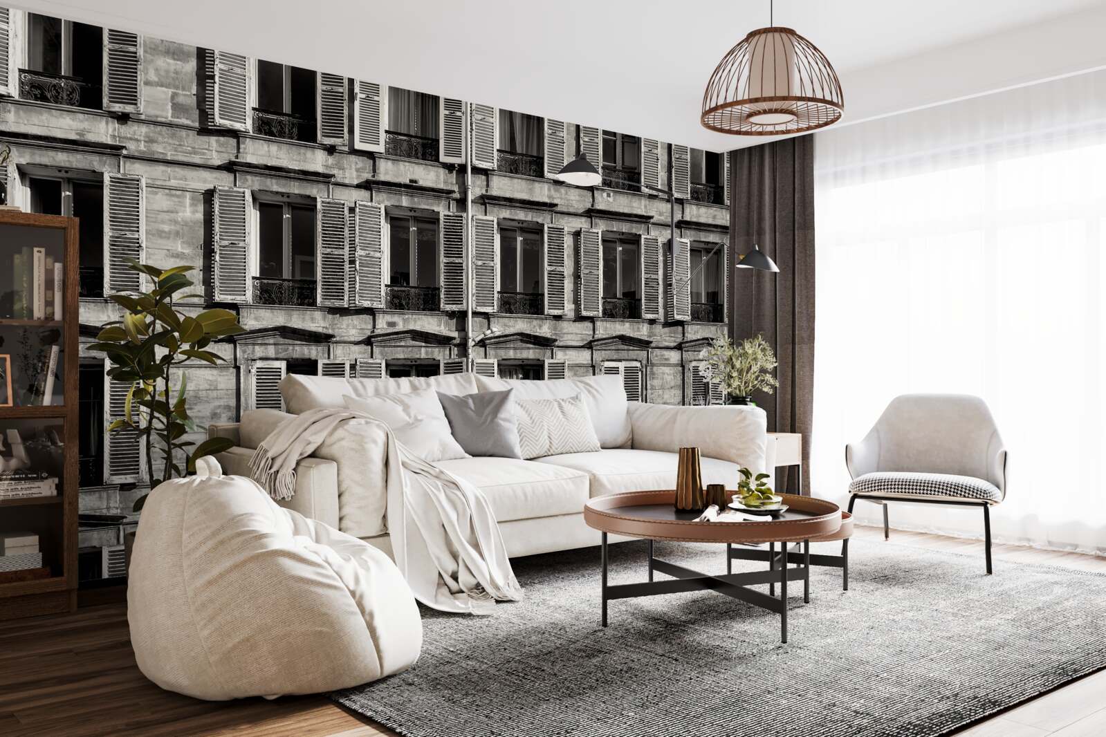 Fototapeta okenné prieduchy v čiernobielej bledej