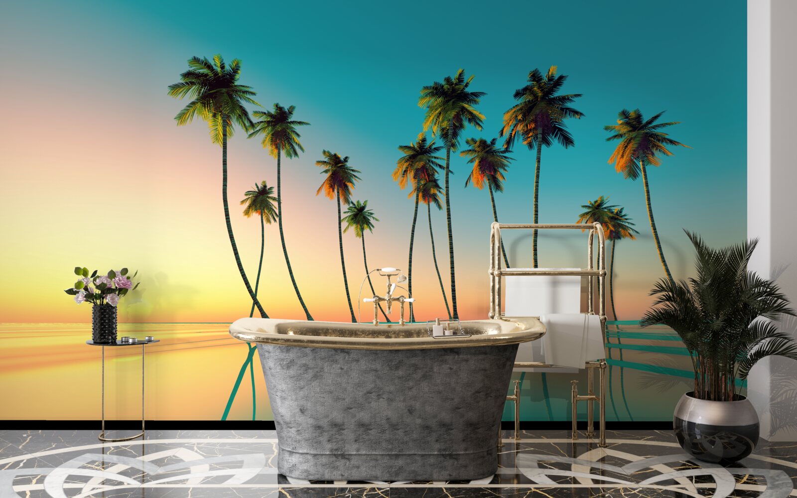 Fototapeta tenké dlane pri základni na vonkajšej strane zrážacej soli