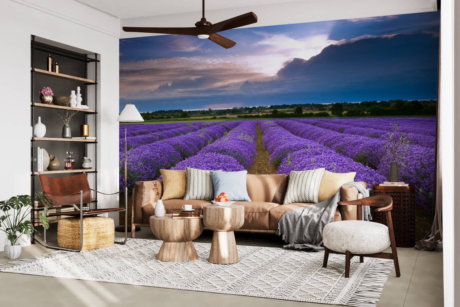 Fototapeta na poli rastú voňavé kríky levandule