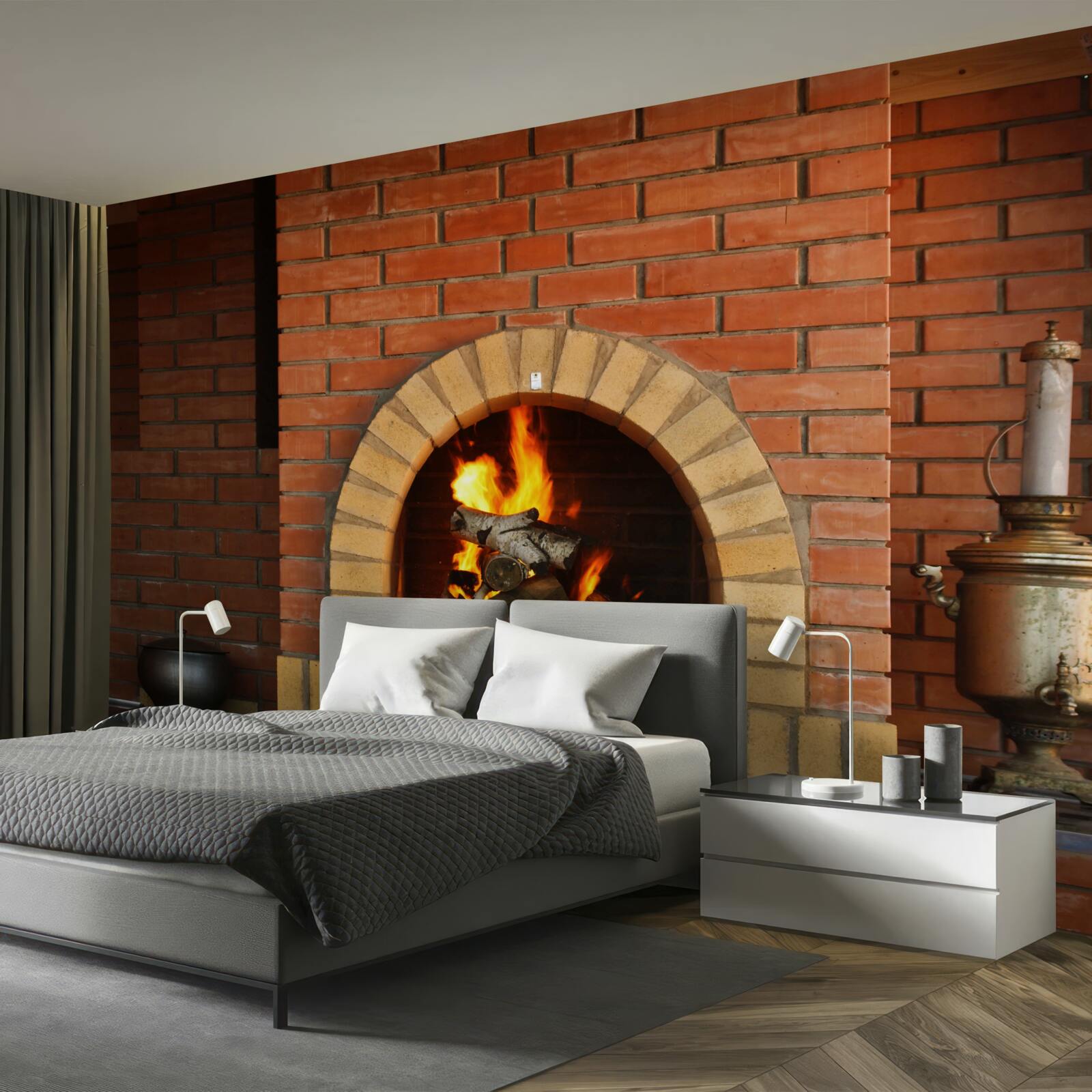 Fototapeta sporák-krb s kuchynským riadom