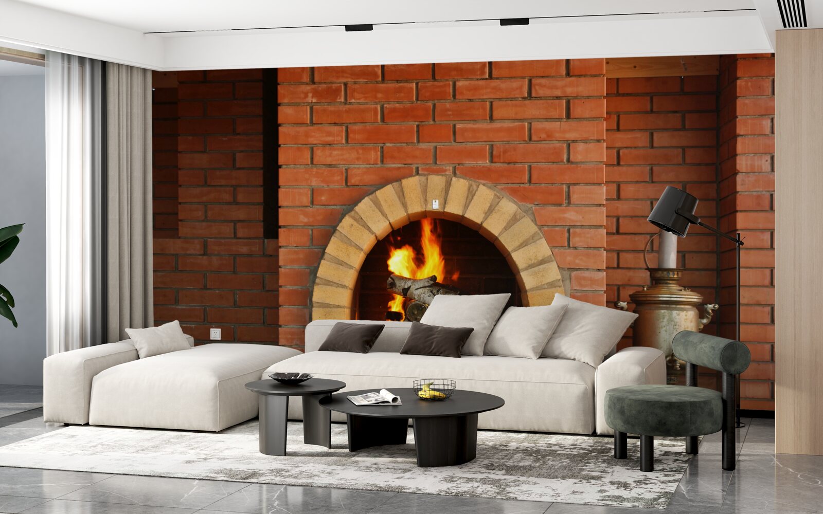 Fototapeta sporák-krb s kuchynským riadom