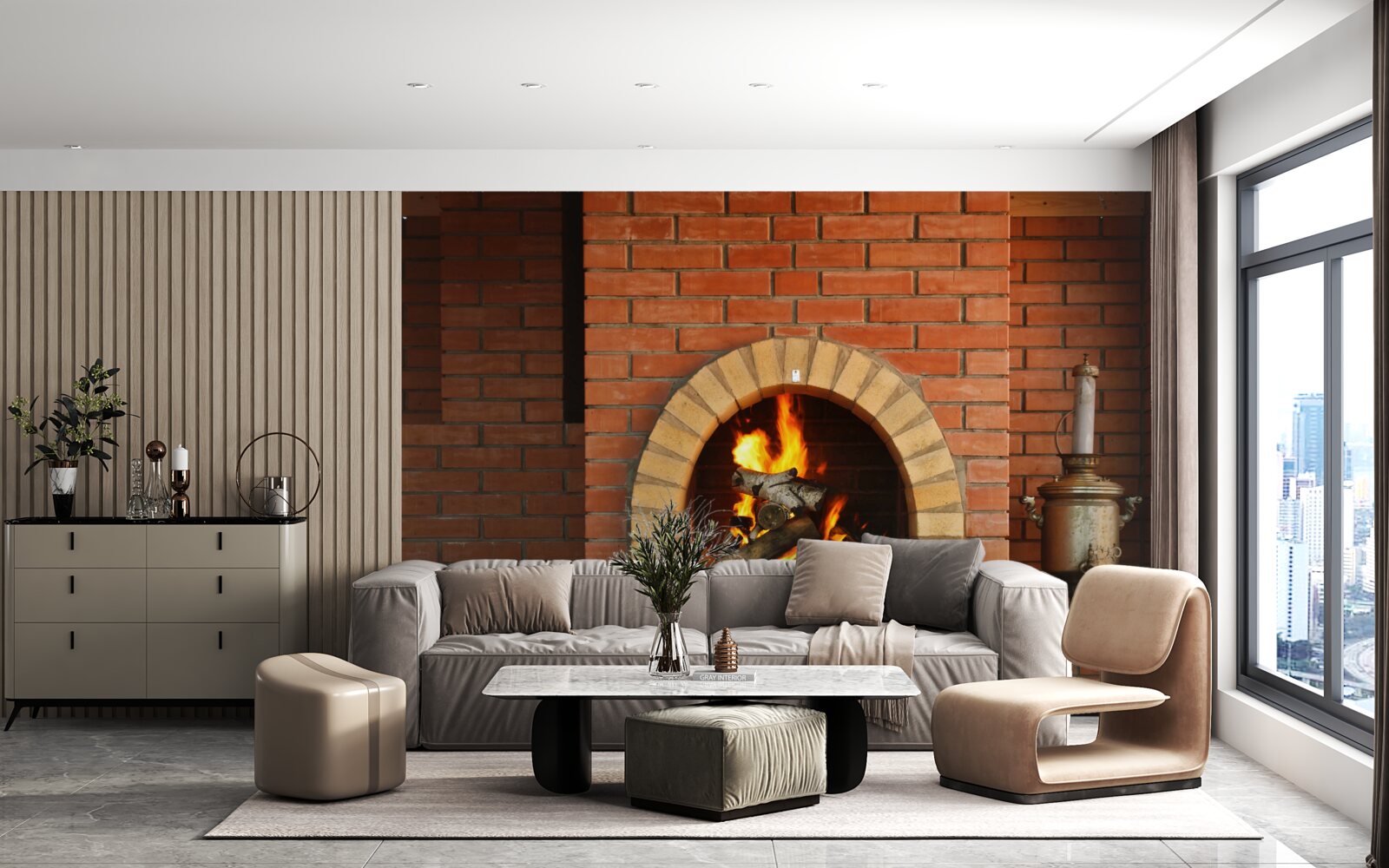 Fototapeta sporák-krb s kuchynským riadom