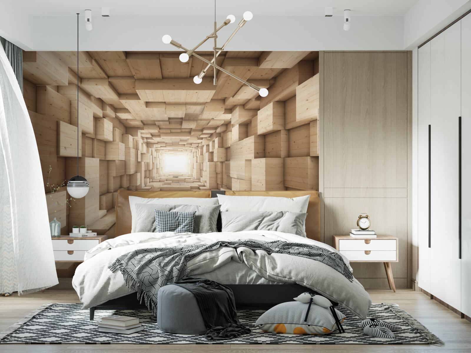 Fototapeta chádzajúci tunel, málo v odtieňoch hnedej