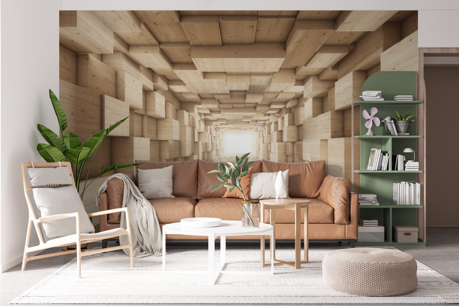 Fototapeta chádzajúci tunel, málo v odtieňoch hnedej