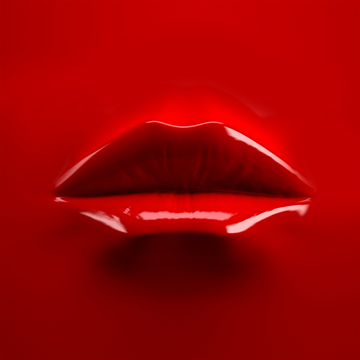 Fototapeta červené, plné pery vyniknú na červenom pozadí