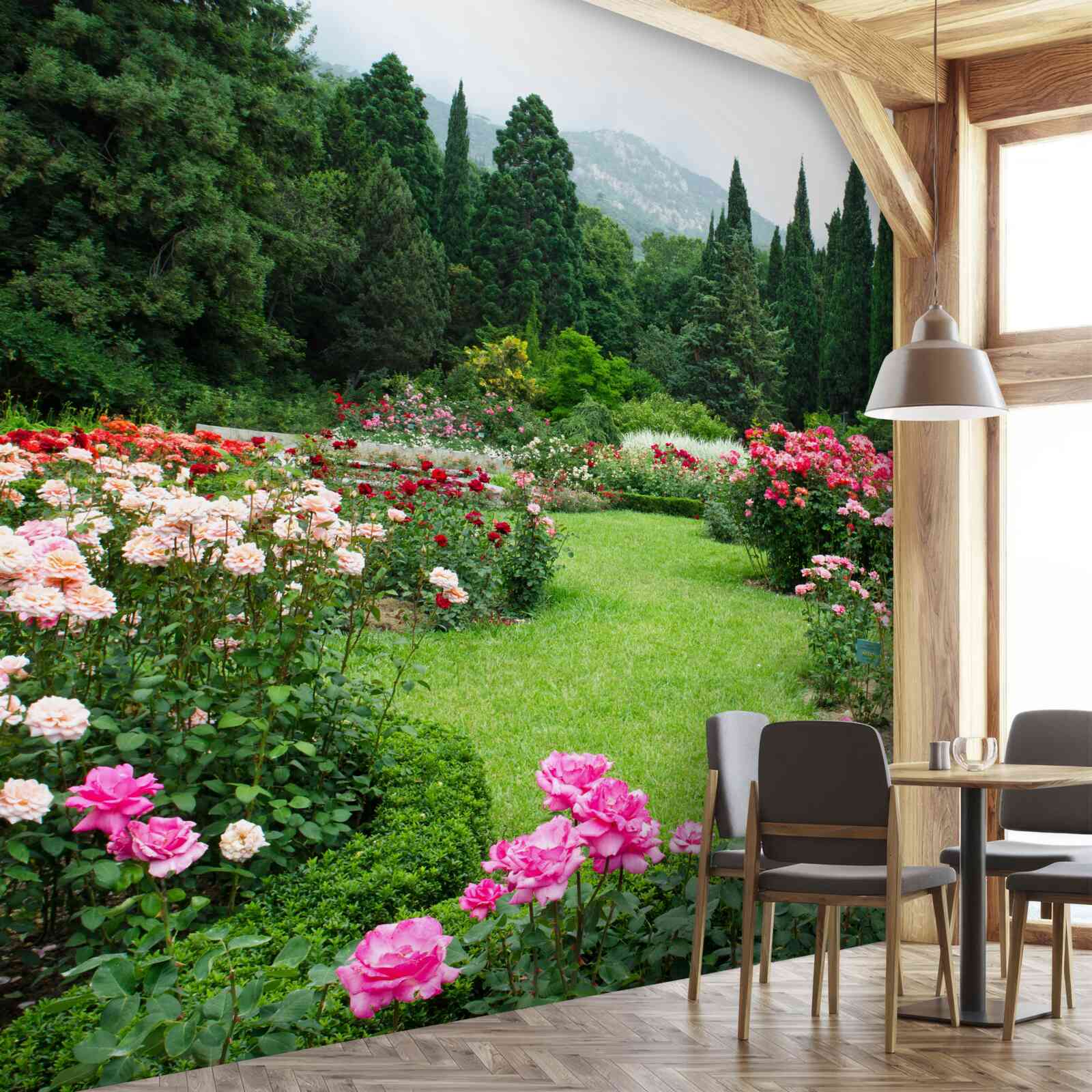 Fototapeta kvety v záhrade pri dome