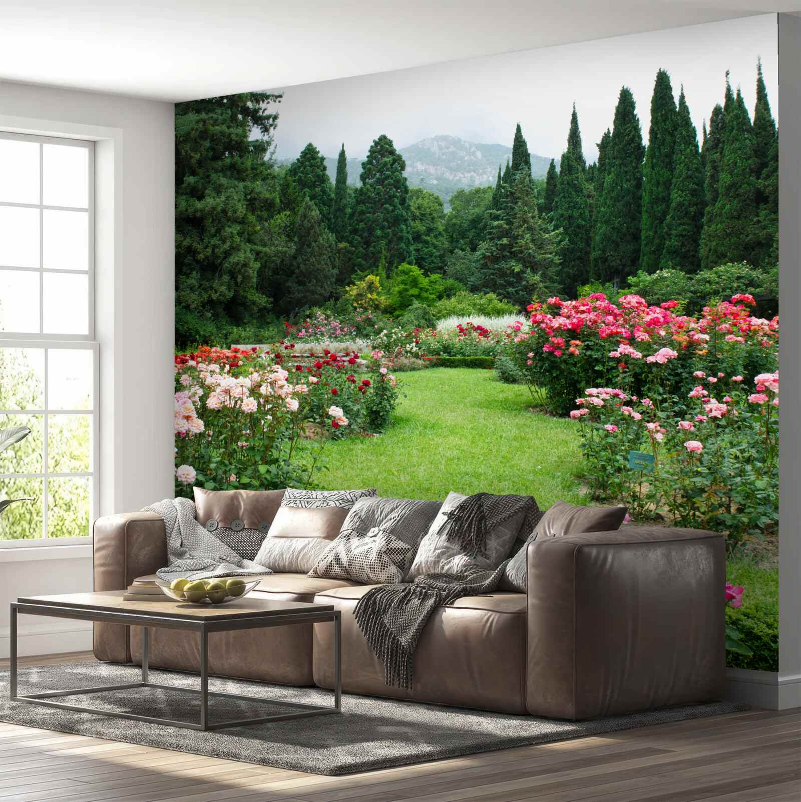 Fototapeta kvety v záhrade pri dome