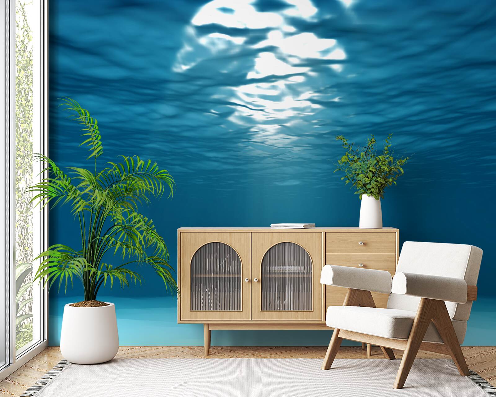 Fototapeta slnečné lúče prenikajú do hlbín vody