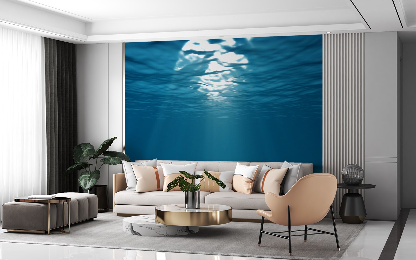 Fototapeta slnečné lúče prenikajú do hlbín vody