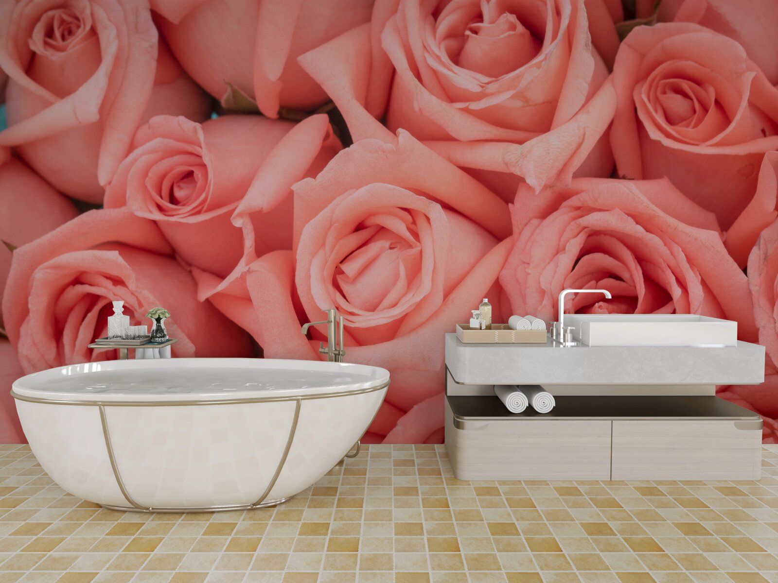 Fototapeta ružové púčiky ruží