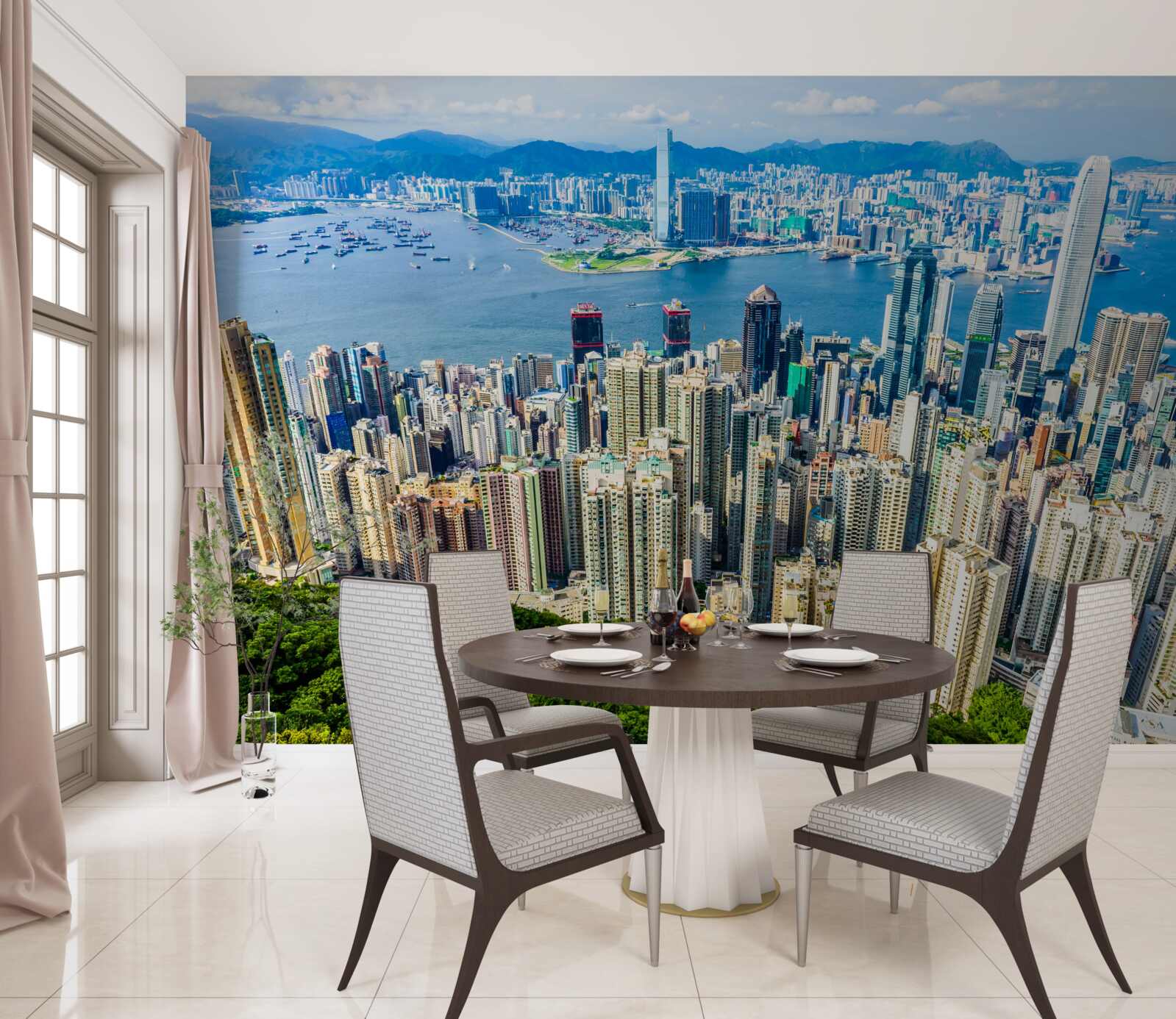 Fototapeta mrakodrapy v šanghaji počas letného dňa