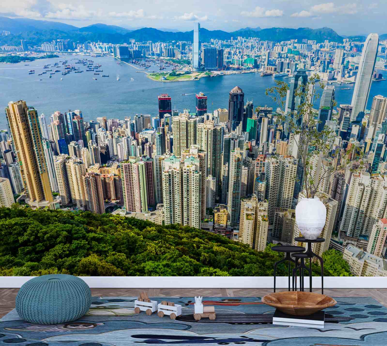 Fototapeta mrakodrapy v šanghaji počas letného dňa