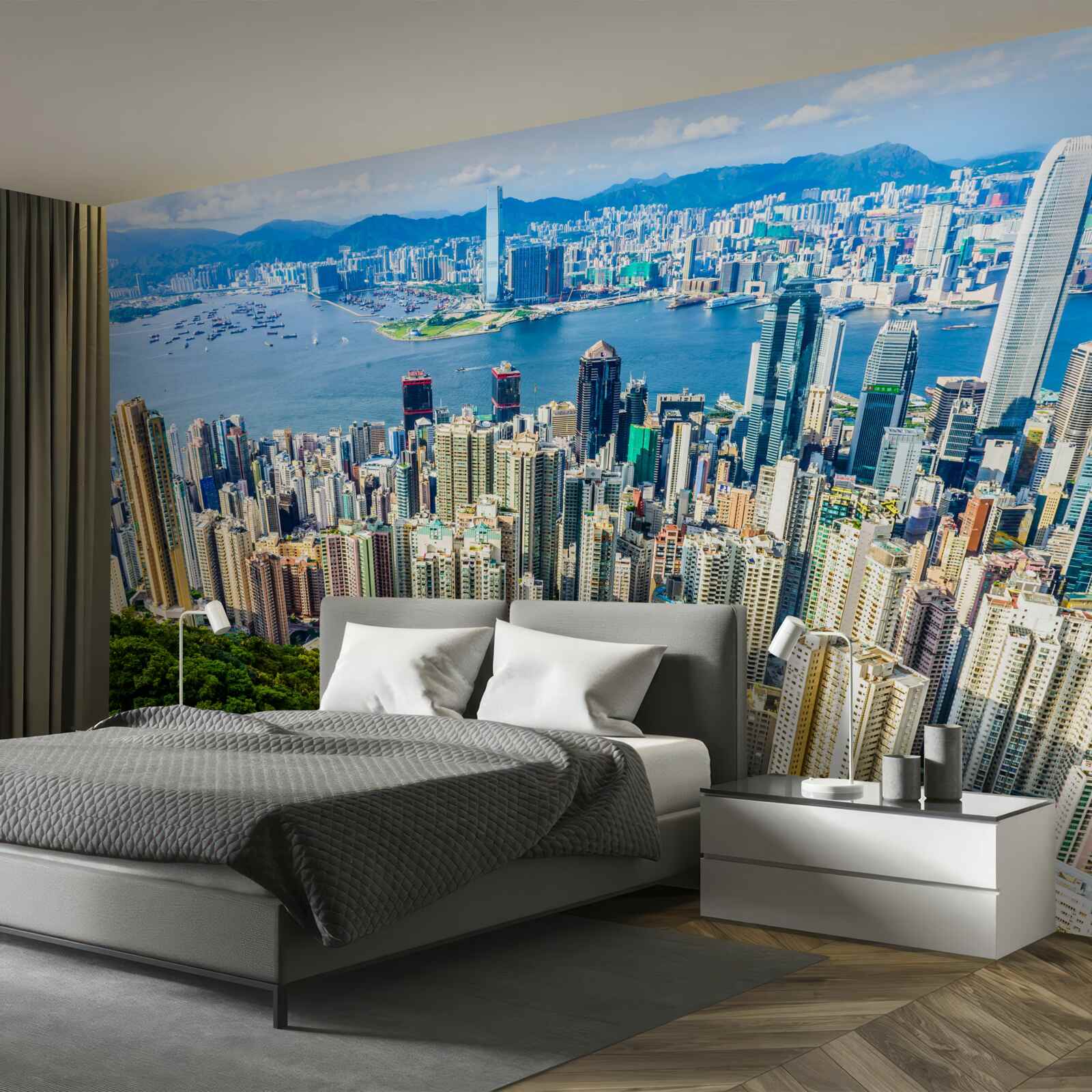 Fototapeta mrakodrapy v šanghaji počas letného dňa