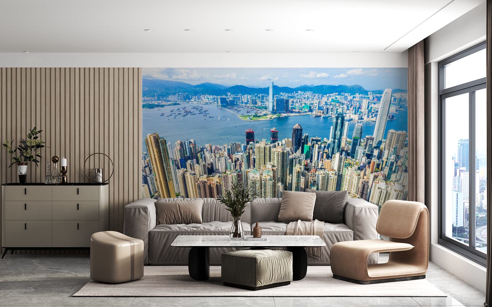 Fototapeta mrakodrapy v šanghaji počas letného dňa