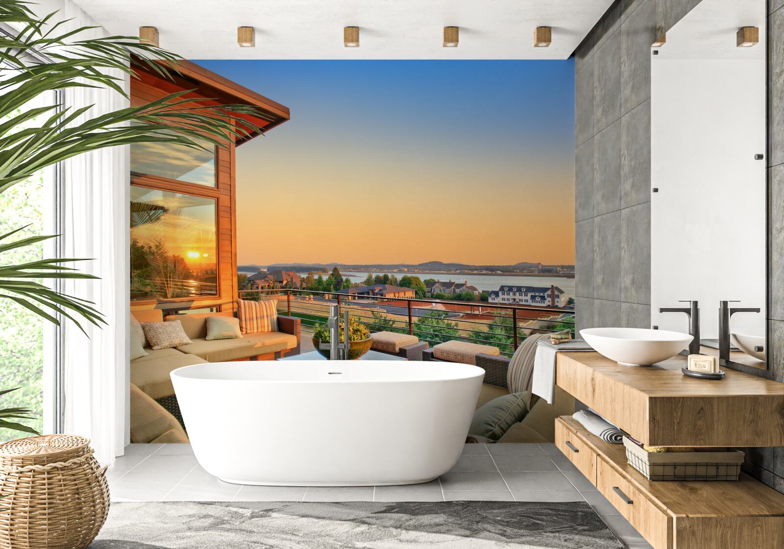 Fototapeta útulná veranda na streche budovy