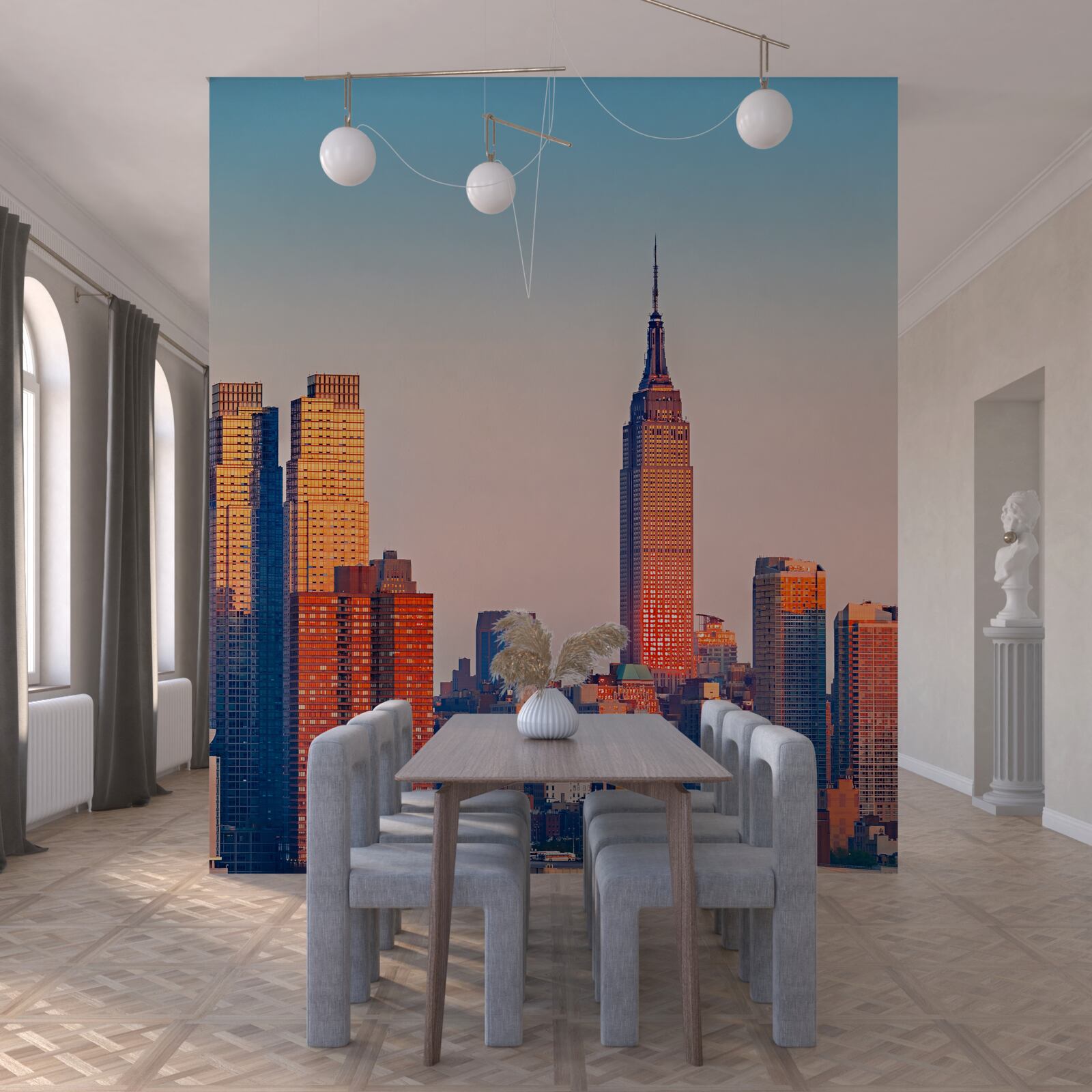 Fototapeta západ slnka padá v new yorku