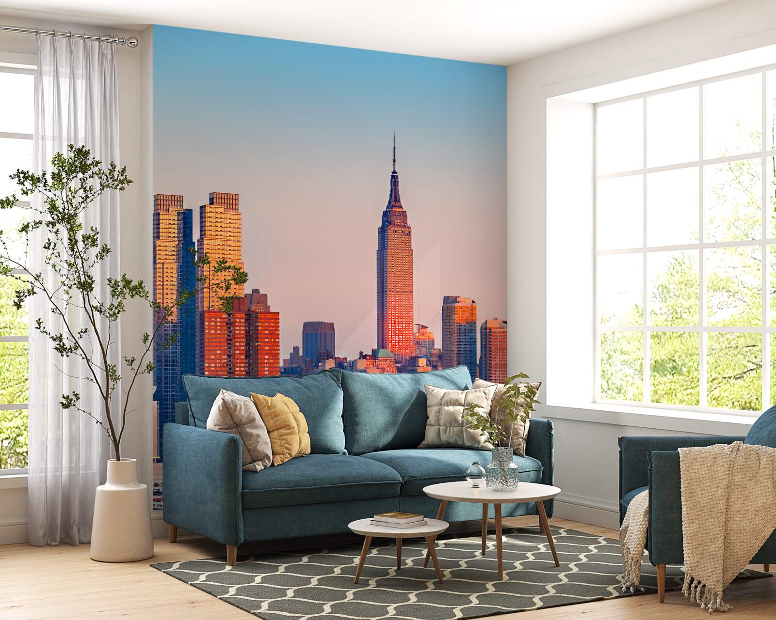 Fototapeta západ slnka padá v new yorku