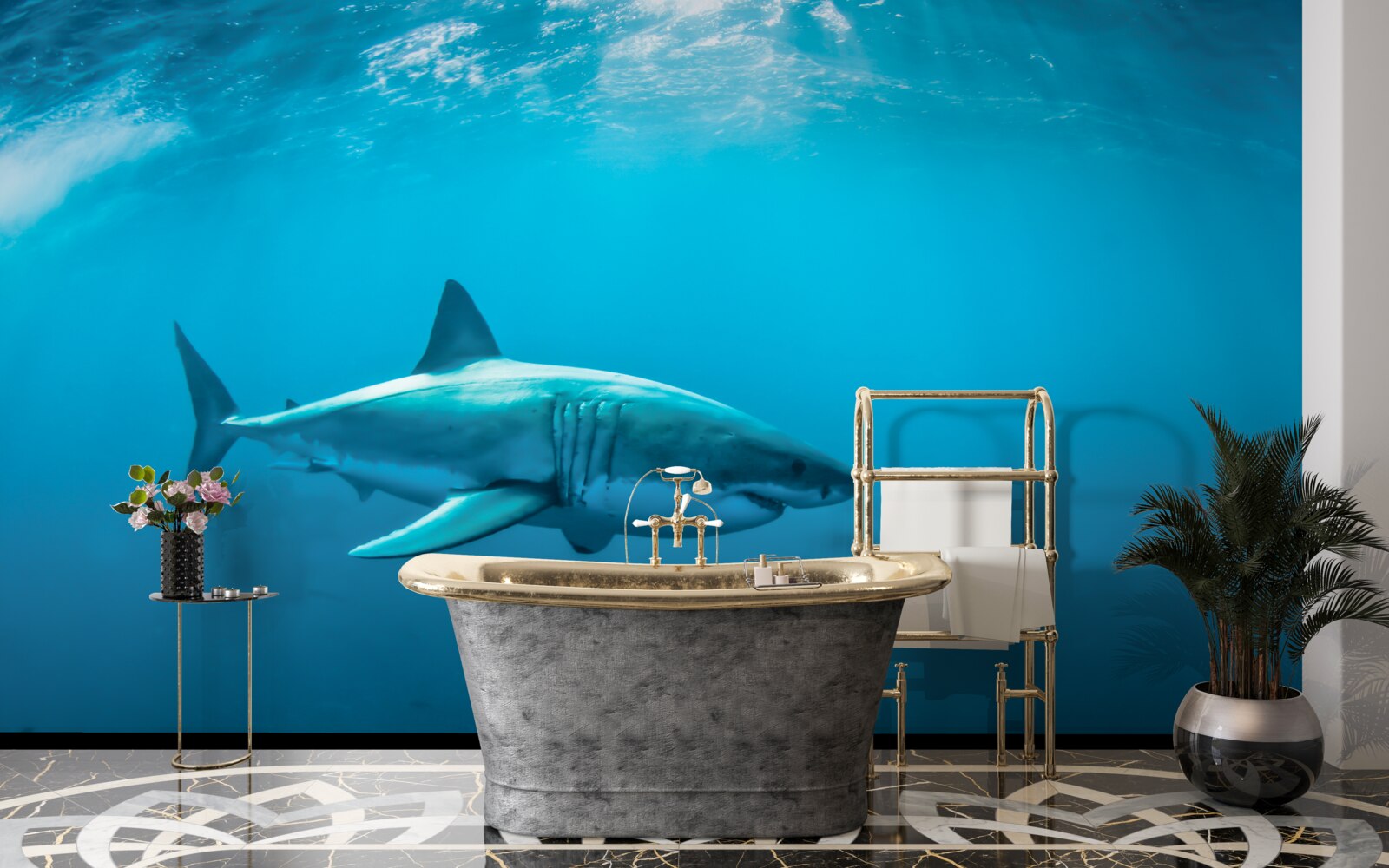 Fototapeta žralok hladný v hlbokom mori