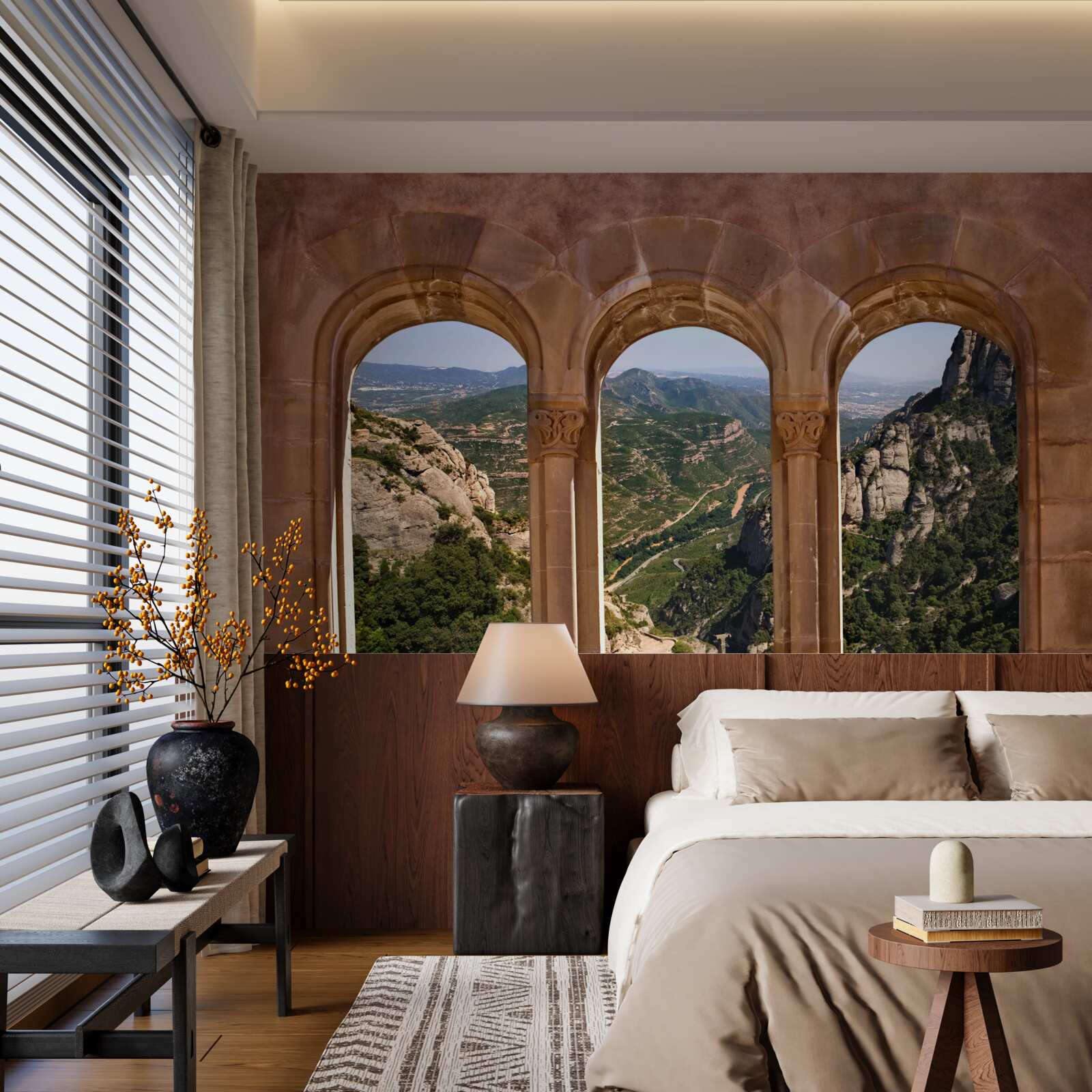 Fototapeta viadukt s výhľadom na horskú krajinu