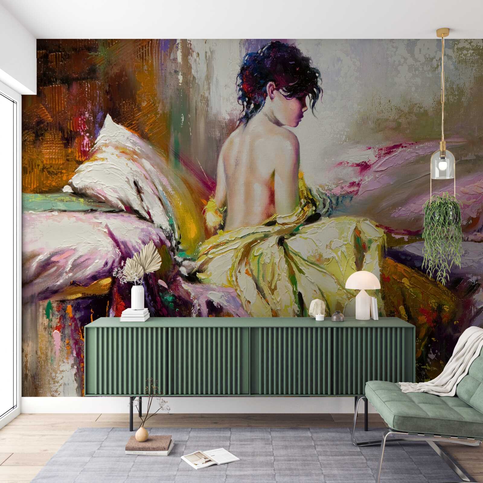 Fototapeta obrázok nahého dievčaťa je vyfarbený jesennými farbami