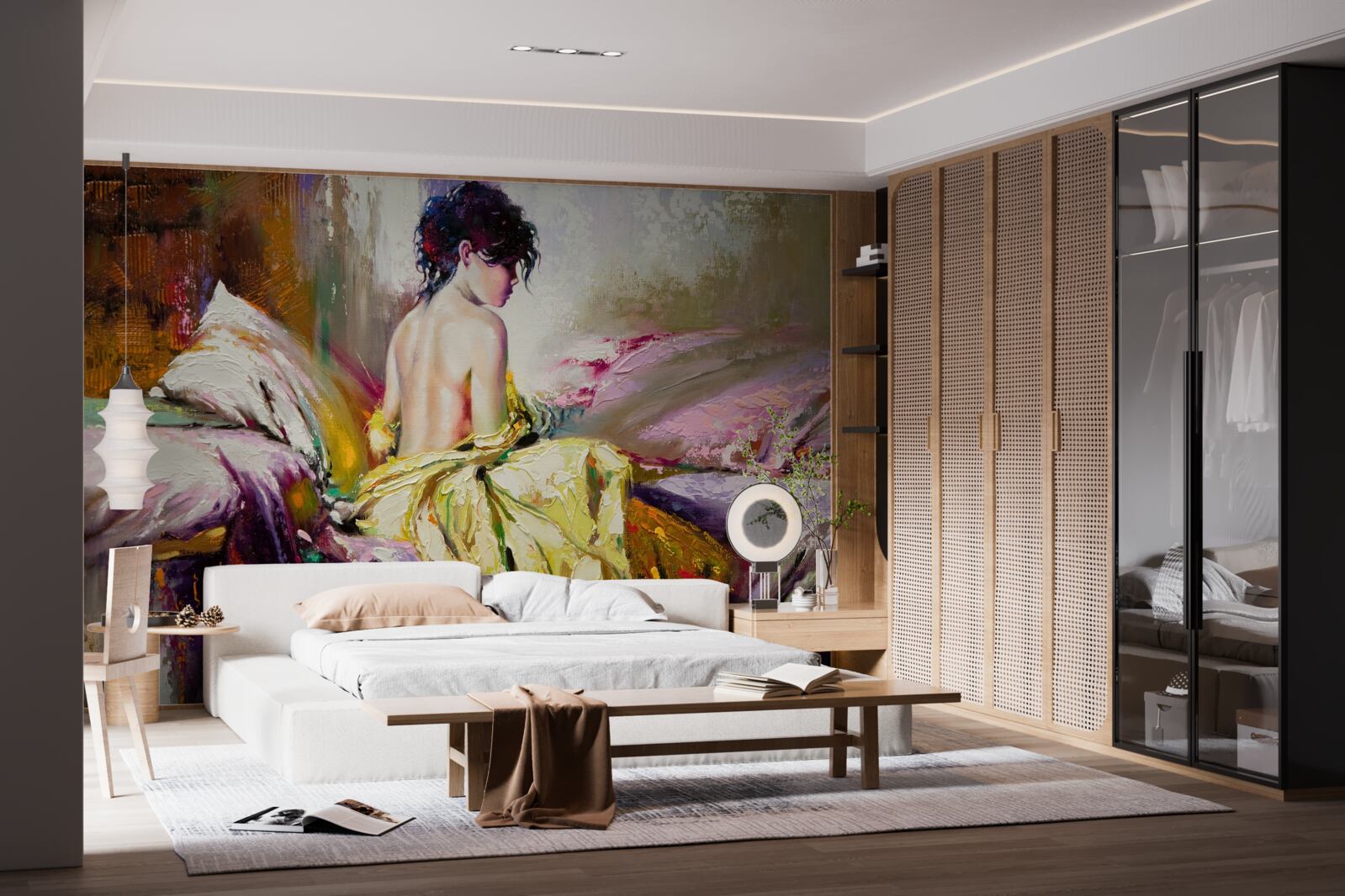 Fototapeta obrázok nahého dievčaťa je vyfarbený jesennými farbami